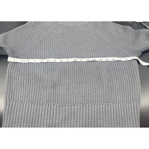 Ann Taylor Womens Gray Mock Neck Sweater Sz M Fisherman Cable Classic Preppy - Picture 8 of 9